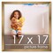 17x17 Solid Wood Picture Frame with UV-Resistant Acrylic & Acid-Free Backing, Available in 6 Finishes: Matte Black, Matte White, Metallic Bronze, Silver, Natural Wood Grain & Mahogany